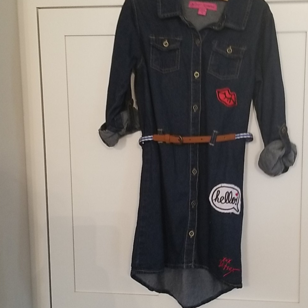 Girls Betsy Johnson Denim Dress SIZE 8